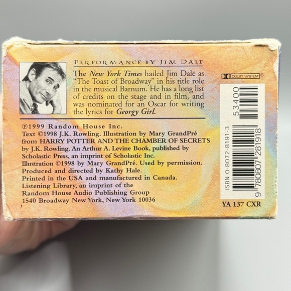 📚 Harry Potter Chamber of Secrets Jim Dale Audiobook 6 Cassette Tapes w/ Box - Picture 12 of 16